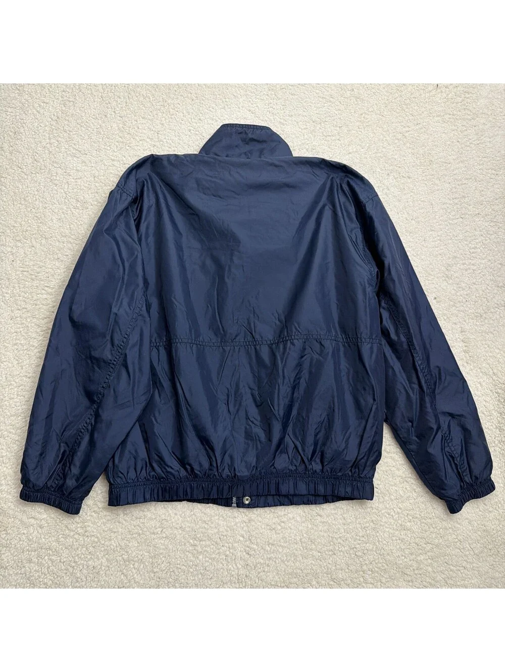 Vintage Nike Windbreaker Mens M Navy Nylon Full Zip Track Jacket 90s Swoosh